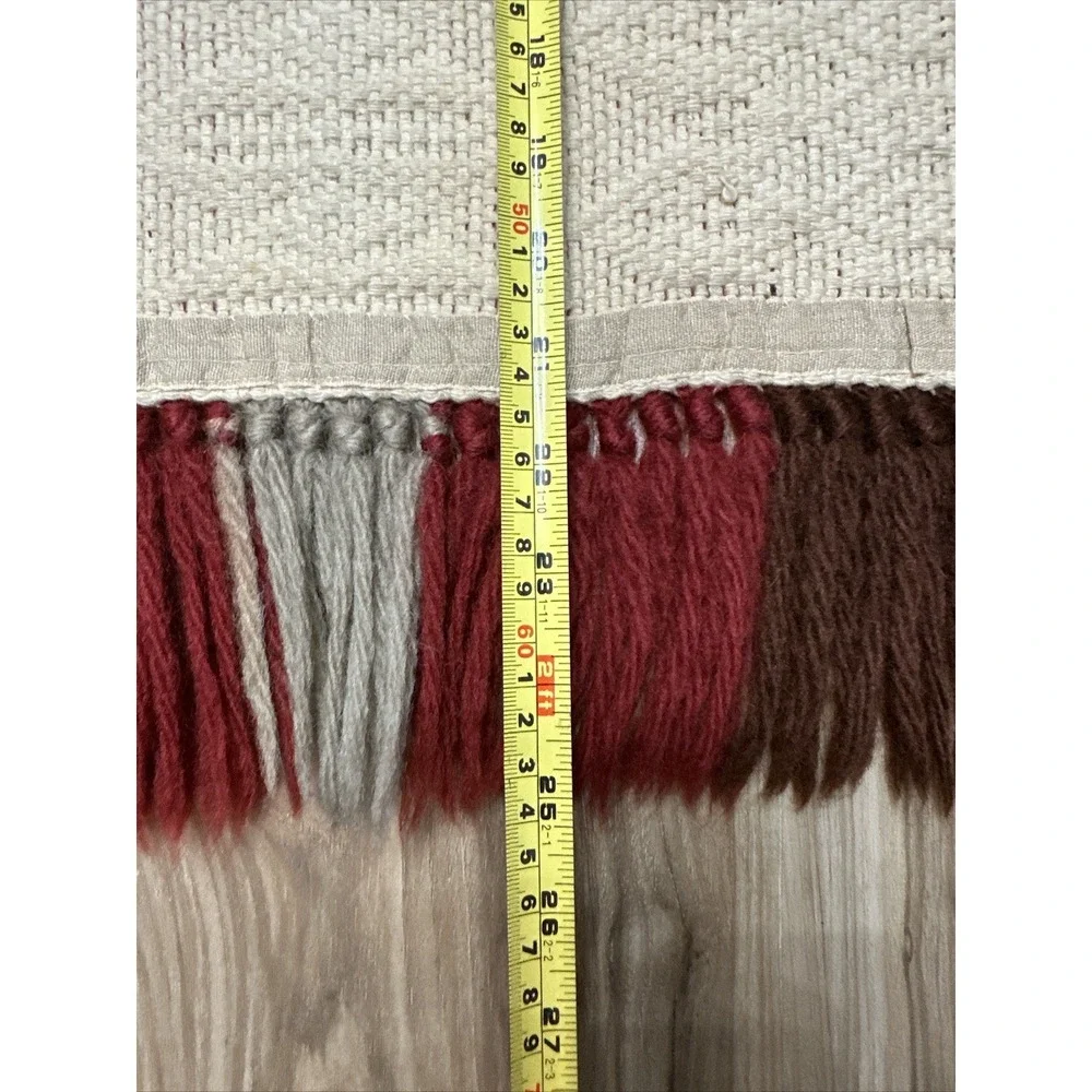VTG Hand Loomed Kilim Rug Woven Wool Brown Maroon 25
